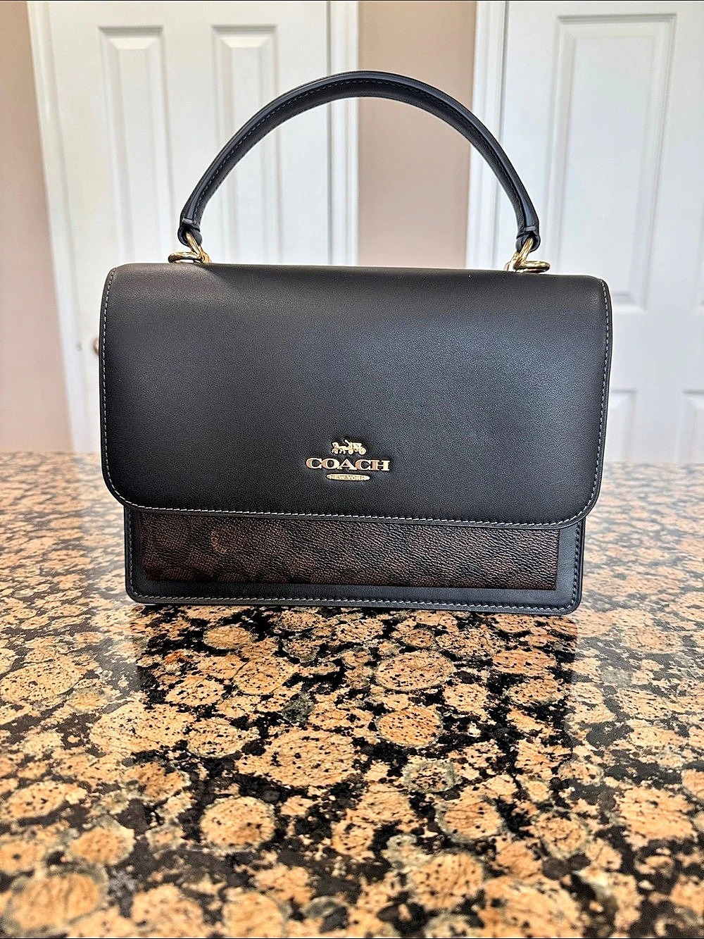 🍁Fall Bag🍁New-Never Used Coach Signature Klare Walnut / Black Shoulder Bag